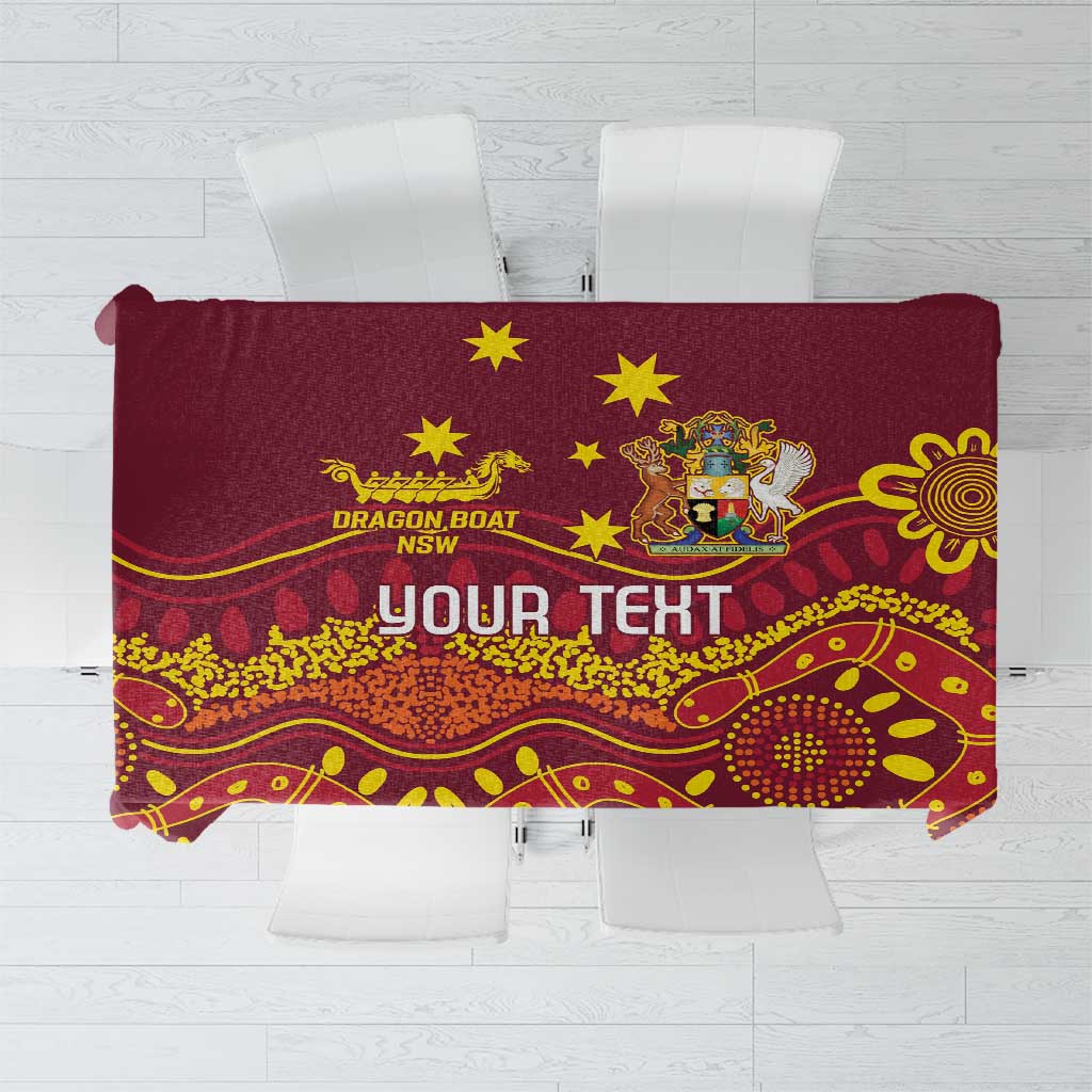 Personalised Australia Queensland Dragons Boat Tablecloth Aussie Aboriginal Dot Style