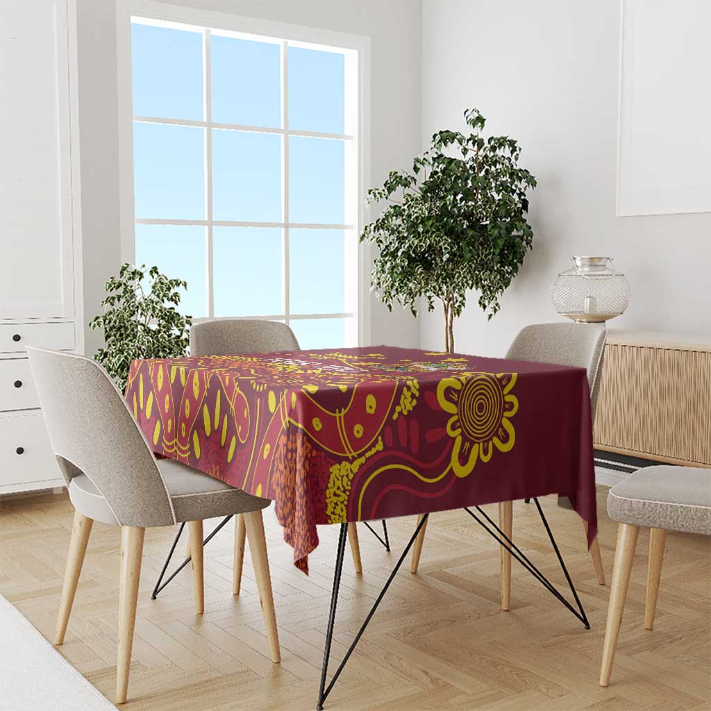 Personalised Australia Queensland Dragons Boat Tablecloth Aussie Aboriginal Dot Style