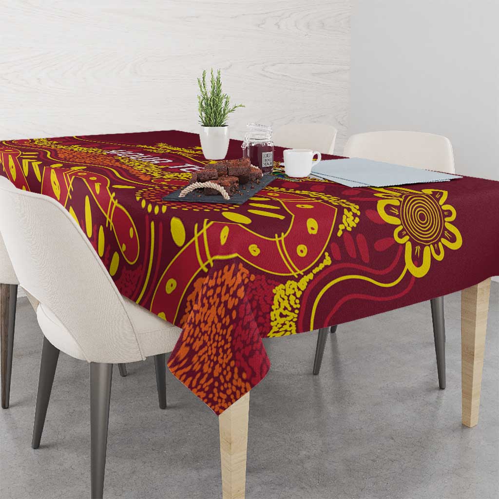 Personalised Australia Queensland Dragons Boat Tablecloth Aussie Aboriginal Dot Style