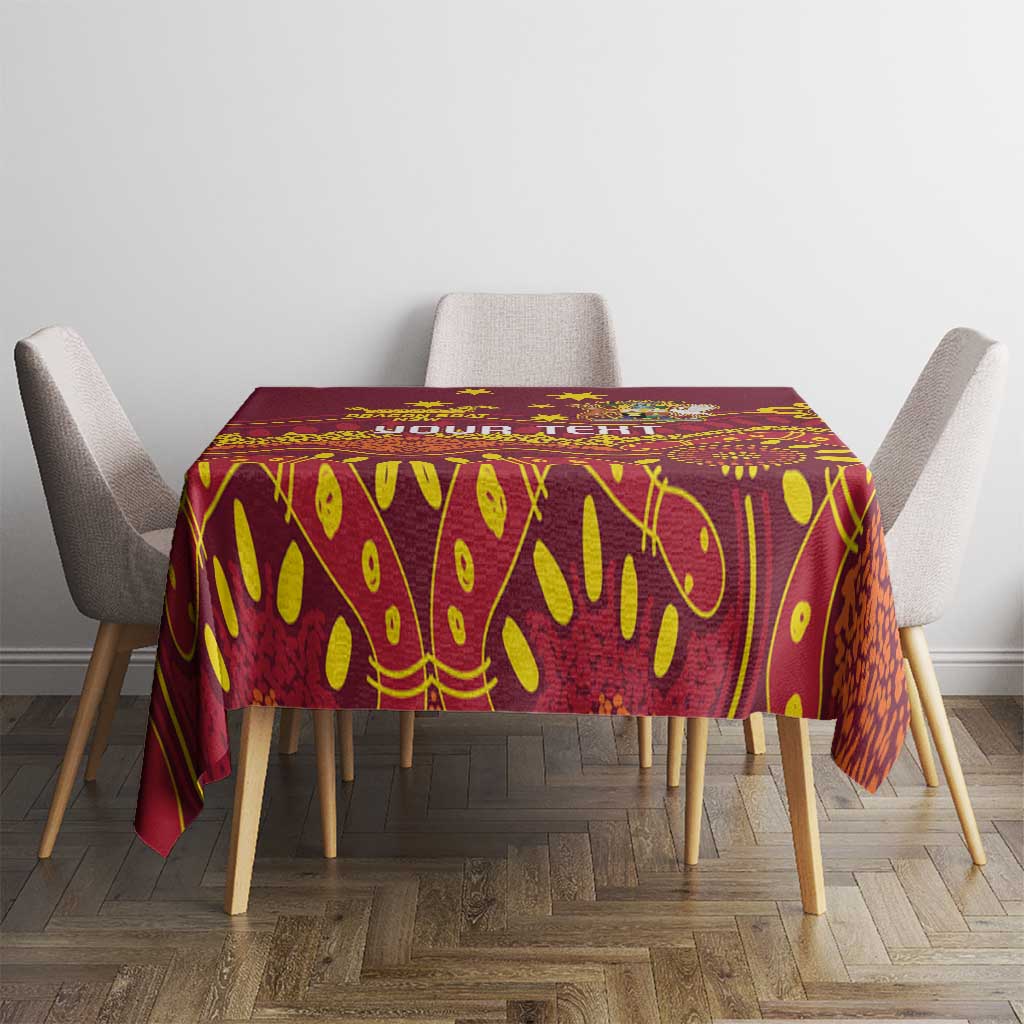 Personalised Australia Queensland Dragons Boat Tablecloth Aussie Aboriginal Dot Style