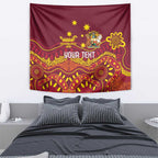 Personalised Australia Queensland Dragons Boat Tapestry Aussie Aboriginal Dot Style