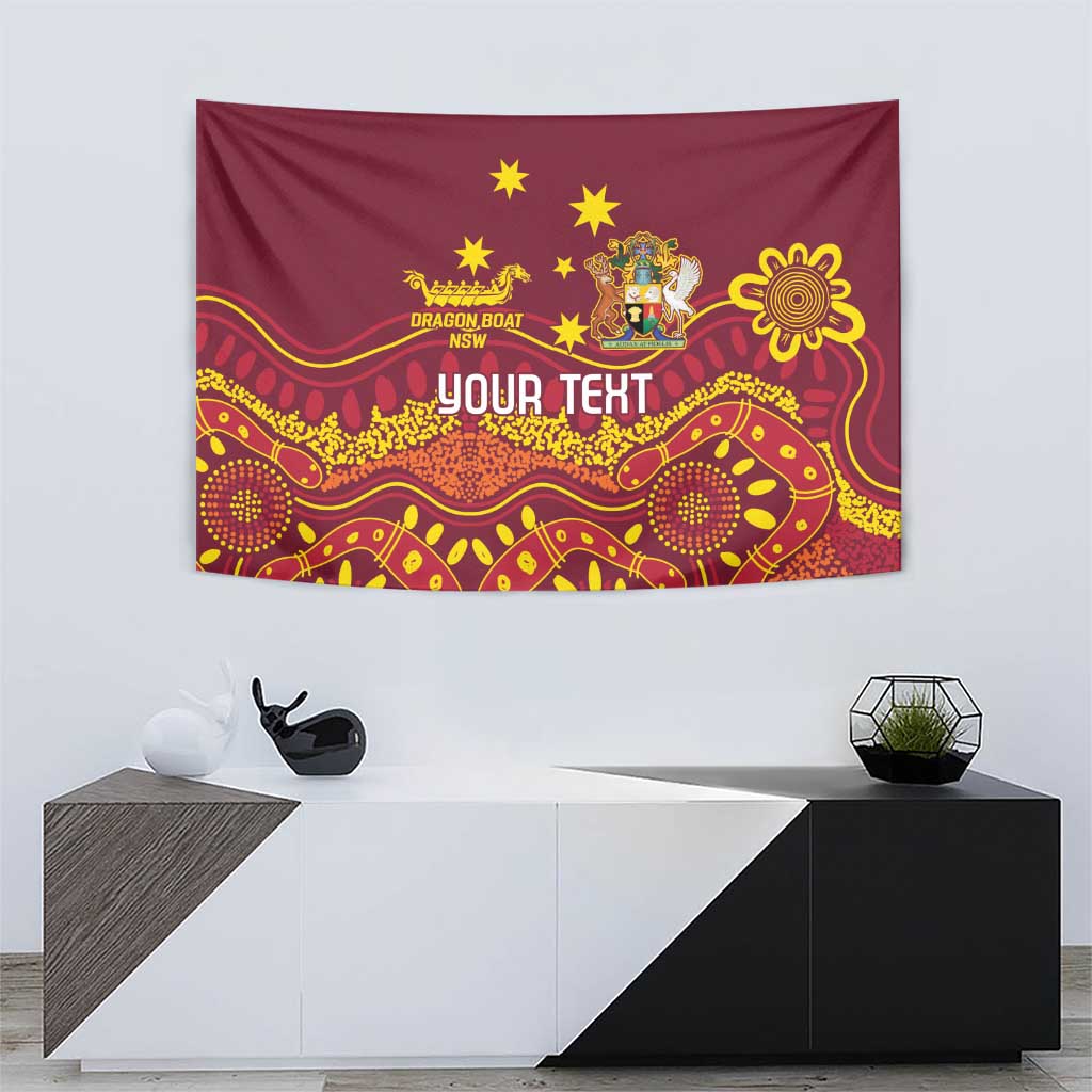 Personalised Australia Queensland Dragons Boat Tapestry Aussie Aboriginal Dot Style