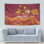 Personalised Australia Queensland Dragons Boat Tapestry Aussie Aboriginal Dot Style
