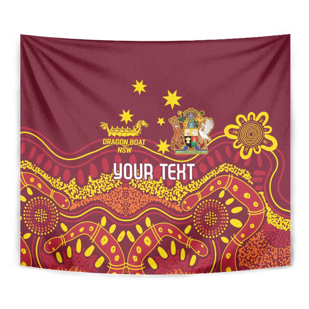 Personalised Australia Queensland Dragons Boat Tapestry Aussie Aboriginal Dot Style