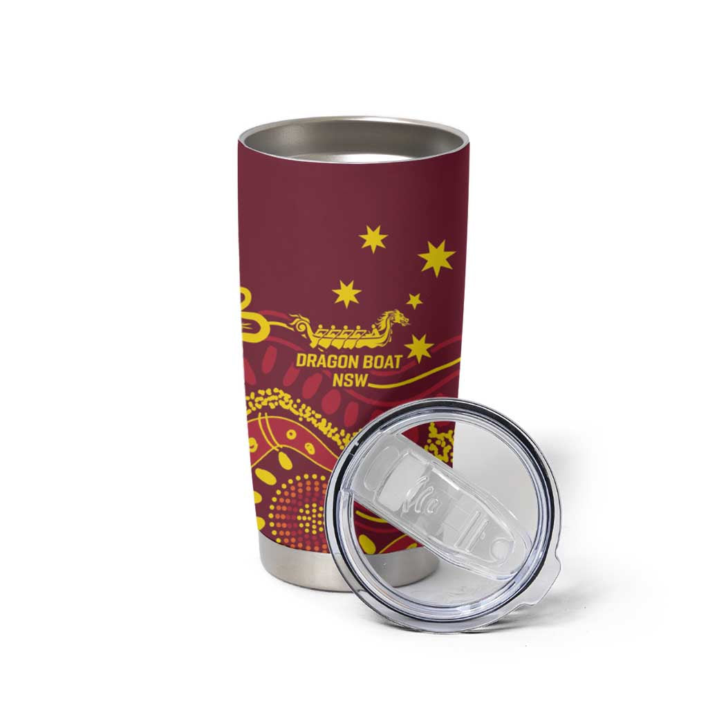 Personalised Australia Queensland Dragons Boat Tumbler Cup Aussie Aboriginal Dot Style