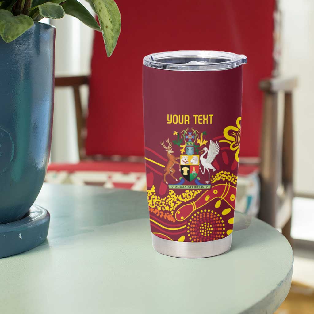 Personalised Australia Queensland Dragons Boat Tumbler Cup Aussie Aboriginal Dot Style