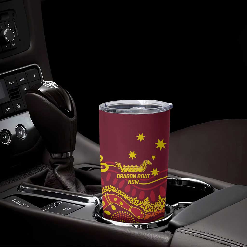 Personalised Australia Queensland Dragons Boat Tumbler Cup Aussie Aboriginal Dot Style