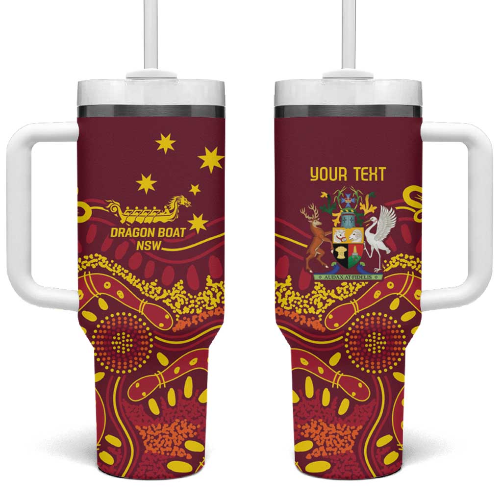 Personalised Australia Queensland Dragons Boat Tumbler With Handle Aussie Aboriginal Dot Style