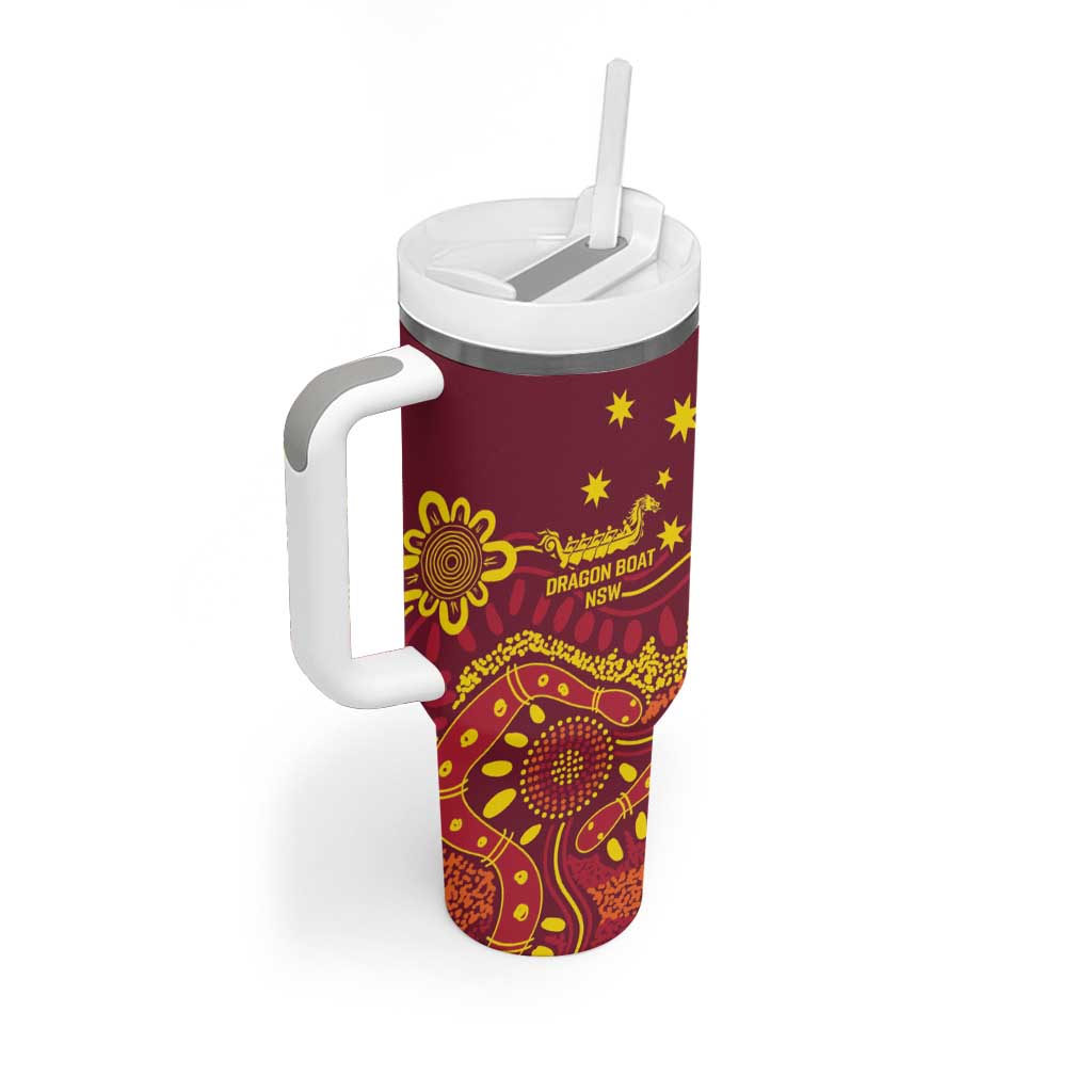 Personalised Australia Queensland Dragons Boat Tumbler With Handle Aussie Aboriginal Dot Style
