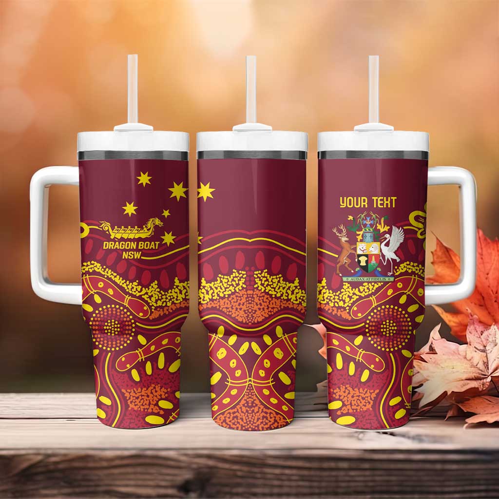 Personalised Australia Queensland Dragons Boat Tumbler With Handle Aussie Aboriginal Dot Style