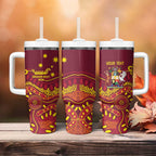 Personalised Australia Queensland Dragons Boat Tumbler With Handle Aussie Aboriginal Dot Style