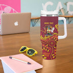Personalised Australia Queensland Dragons Boat Tumbler With Handle Aussie Aboriginal Dot Style