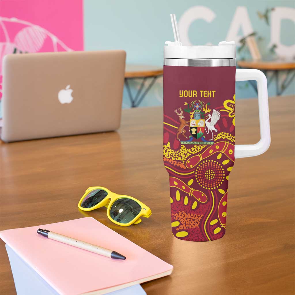 Personalised Australia Queensland Dragons Boat Tumbler With Handle Aussie Aboriginal Dot Style