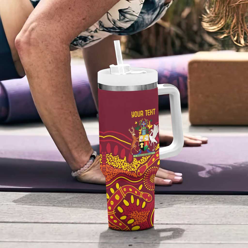 Personalised Australia Queensland Dragons Boat Tumbler With Handle Aussie Aboriginal Dot Style