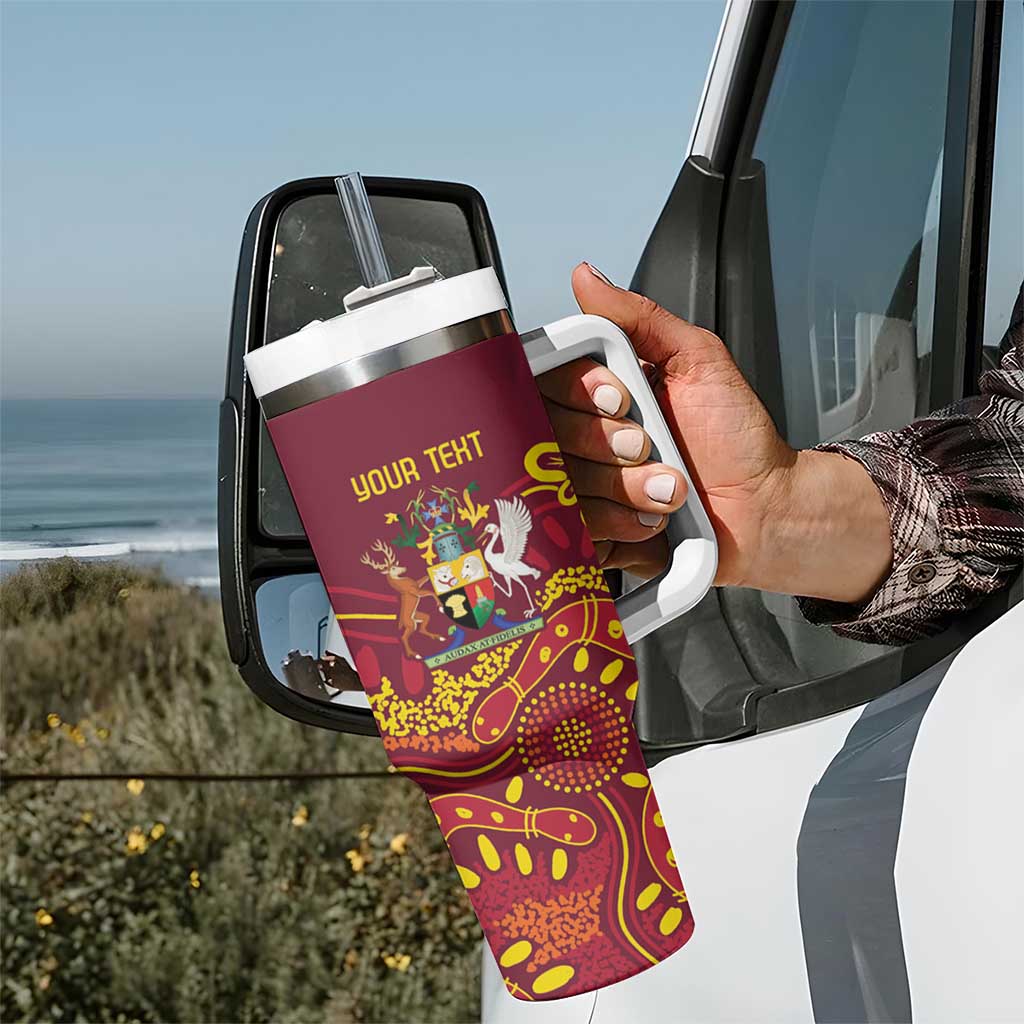 Personalised Australia Queensland Dragons Boat Tumbler With Handle Aussie Aboriginal Dot Style