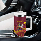 Personalised Australia Queensland Dragons Boat Tumbler With Handle Aussie Aboriginal Dot Style