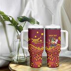 Personalised Australia Queensland Dragons Boat Tumbler With Handle Aussie Aboriginal Dot Style