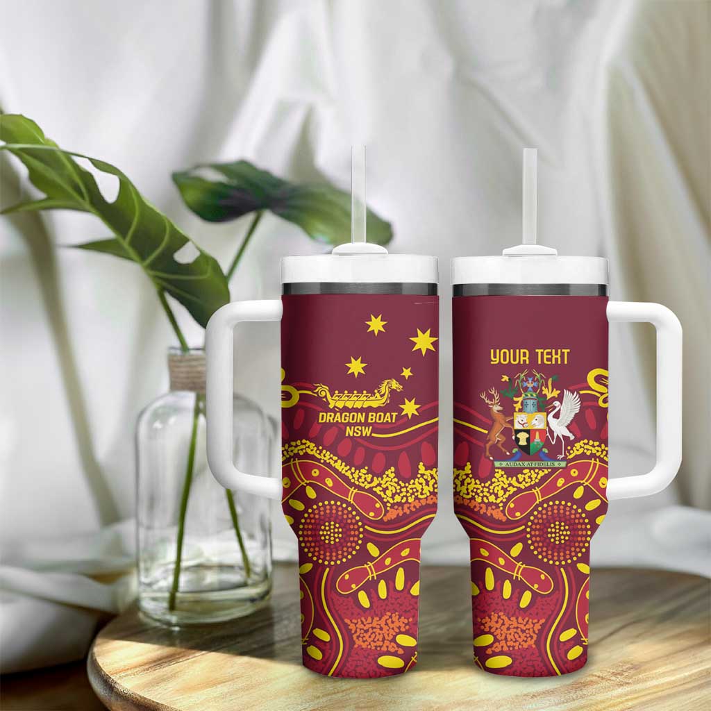 Personalised Australia Queensland Dragons Boat Tumbler With Handle Aussie Aboriginal Dot Style