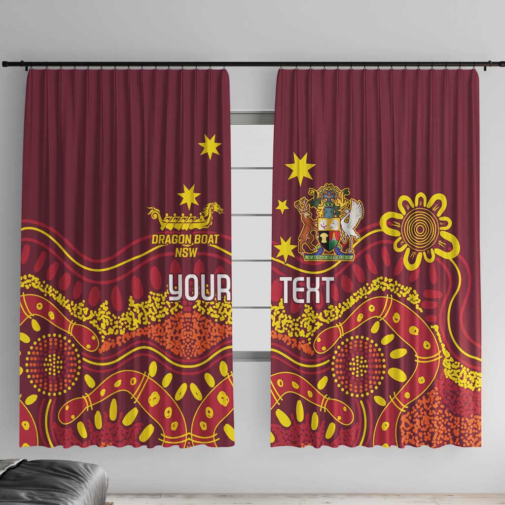 Personalised Australia Queensland Dragons Boat Window Curtain Aussie Aboriginal Dot Style