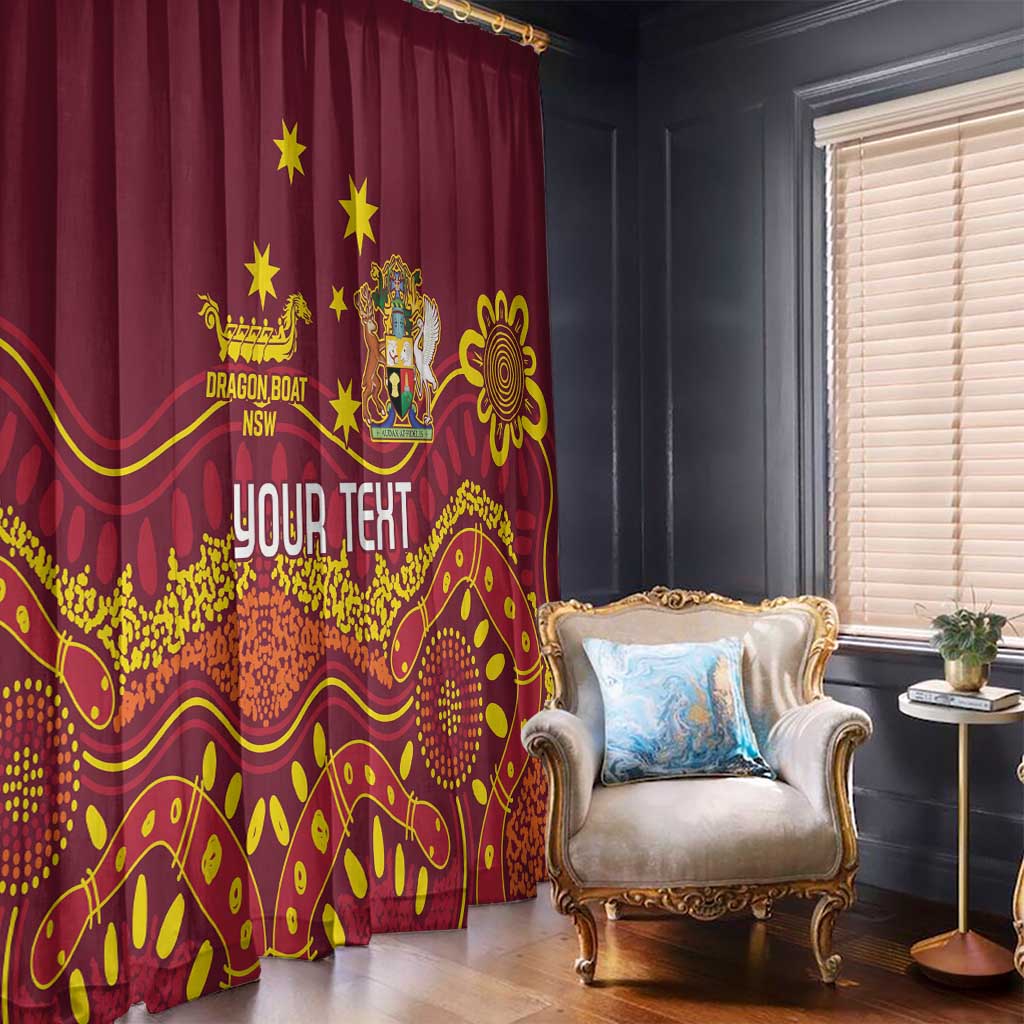Personalised Australia Queensland Dragons Boat Window Curtain Aussie Aboriginal Dot Style
