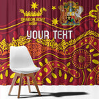 Personalised Australia Queensland Dragons Boat Window Curtain Aussie Aboriginal Dot Style