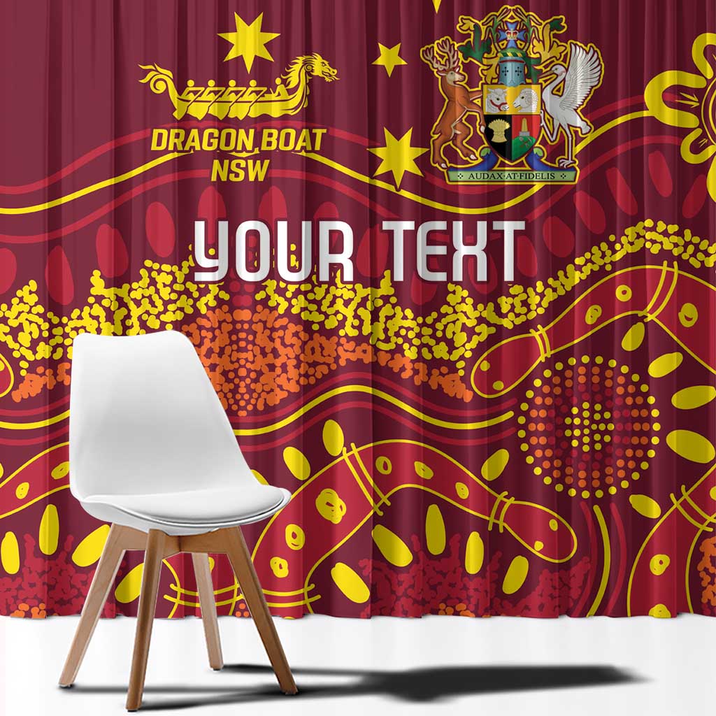 Personalised Australia Queensland Dragons Boat Window Curtain Aussie Aboriginal Dot Style