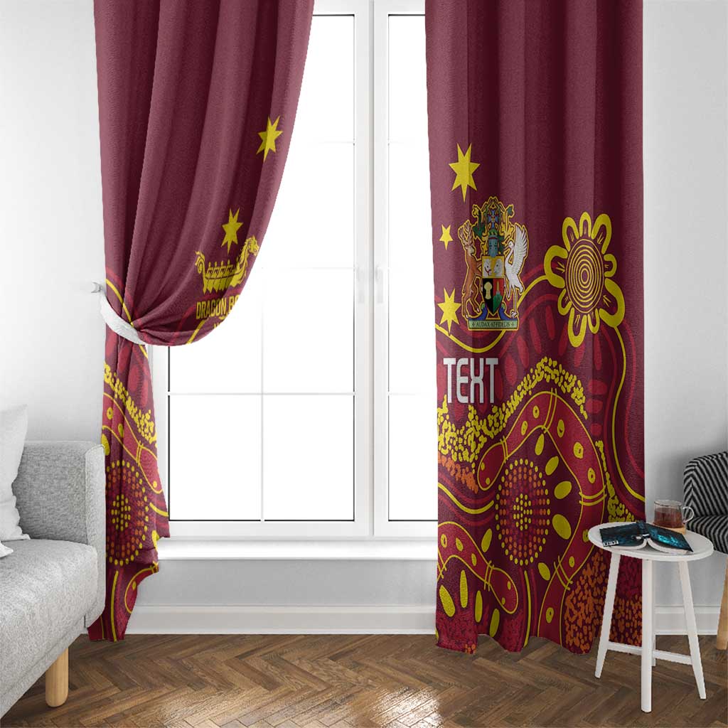 Personalised Australia Queensland Dragons Boat Window Curtain Aussie Aboriginal Dot Style