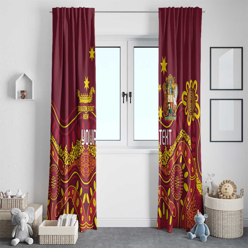 Personalised Australia Queensland Dragons Boat Window Curtain Aussie Aboriginal Dot Style