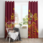 Personalised Australia Queensland Dragons Boat Window Curtain Aussie Aboriginal Dot Style