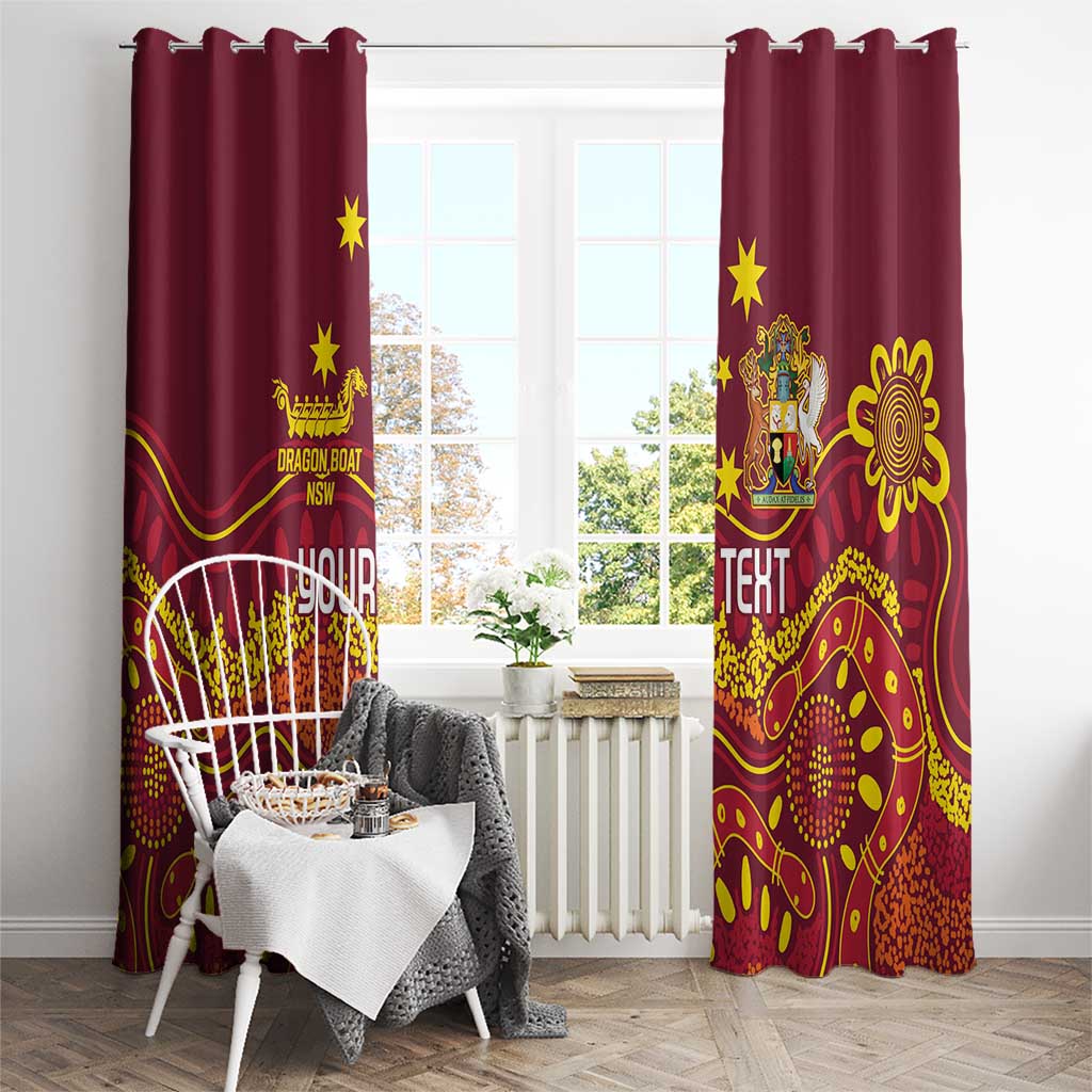Personalised Australia Queensland Dragons Boat Window Curtain Aussie Aboriginal Dot Style