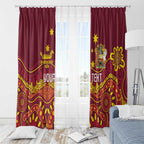 Personalised Australia Queensland Dragons Boat Window Curtain Aussie Aboriginal Dot Style