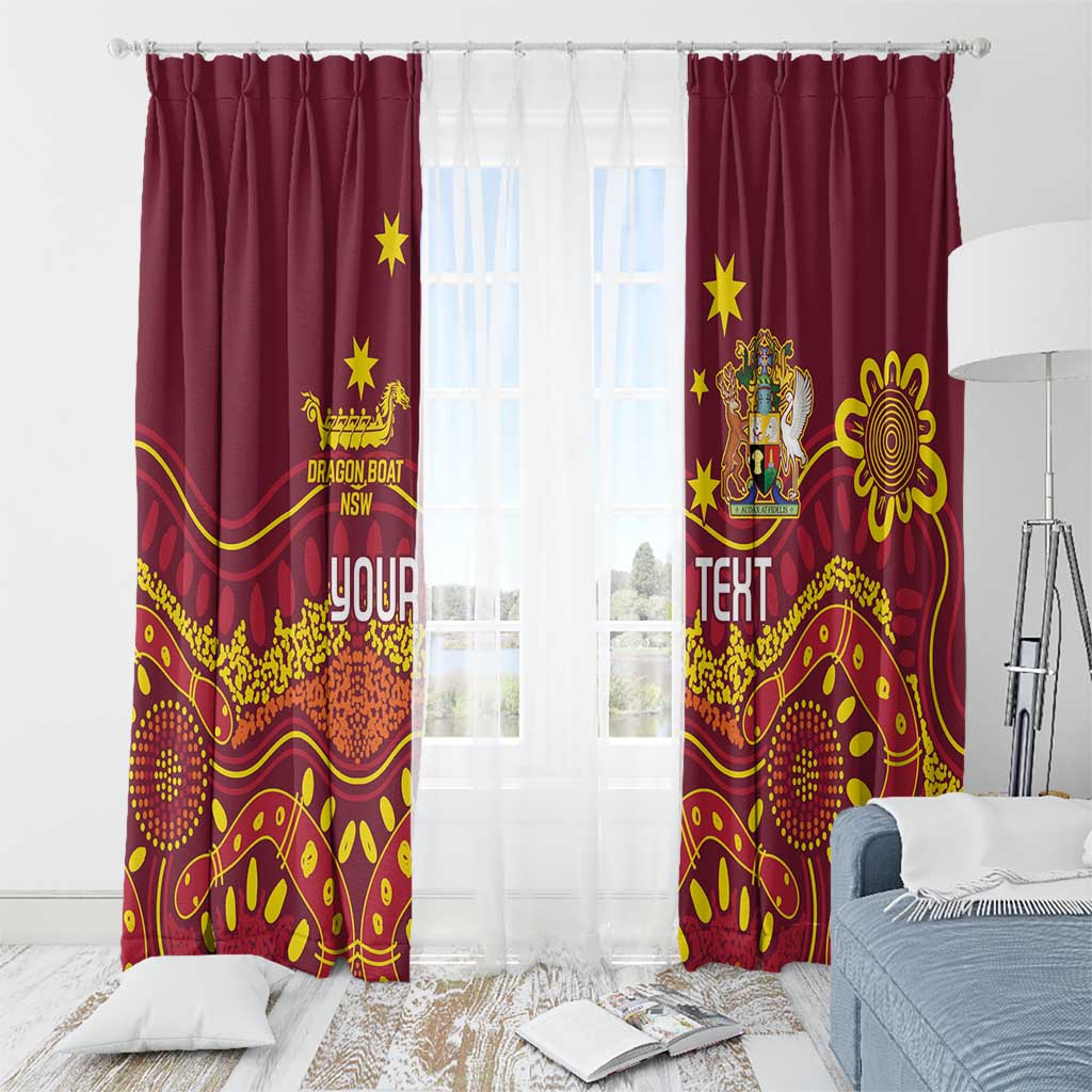 Personalised Australia Queensland Dragons Boat Window Curtain Aussie Aboriginal Dot Style