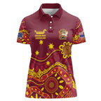 Personalised Australia Queensland Dragons Boat Women Polo Shirt Aussie Aboriginal Dot Style