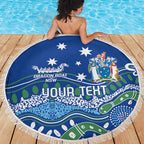 Personalised Australia Victoria Dragons Boat Beach Blanket Aussie Aboriginal Dot Style