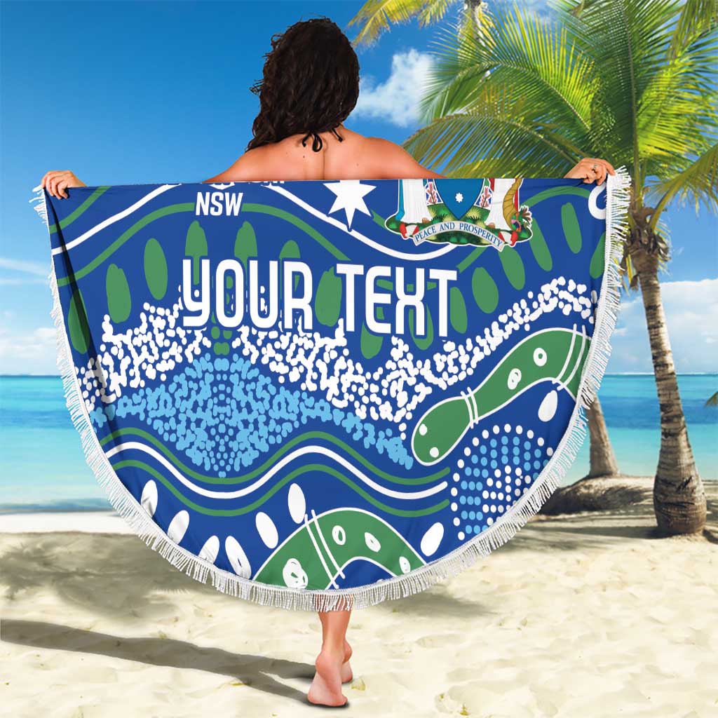 Personalised Australia Victoria Dragons Boat Beach Blanket Aussie Aboriginal Dot Style