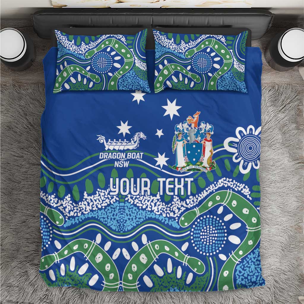 Personalised Australia Victoria Dragons Boat Bedding Set Aussie Aboriginal Dot Style