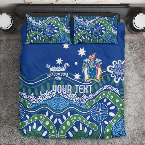 Personalised Australia Victoria Dragons Boat Bedding Set Aussie Aboriginal Dot Style