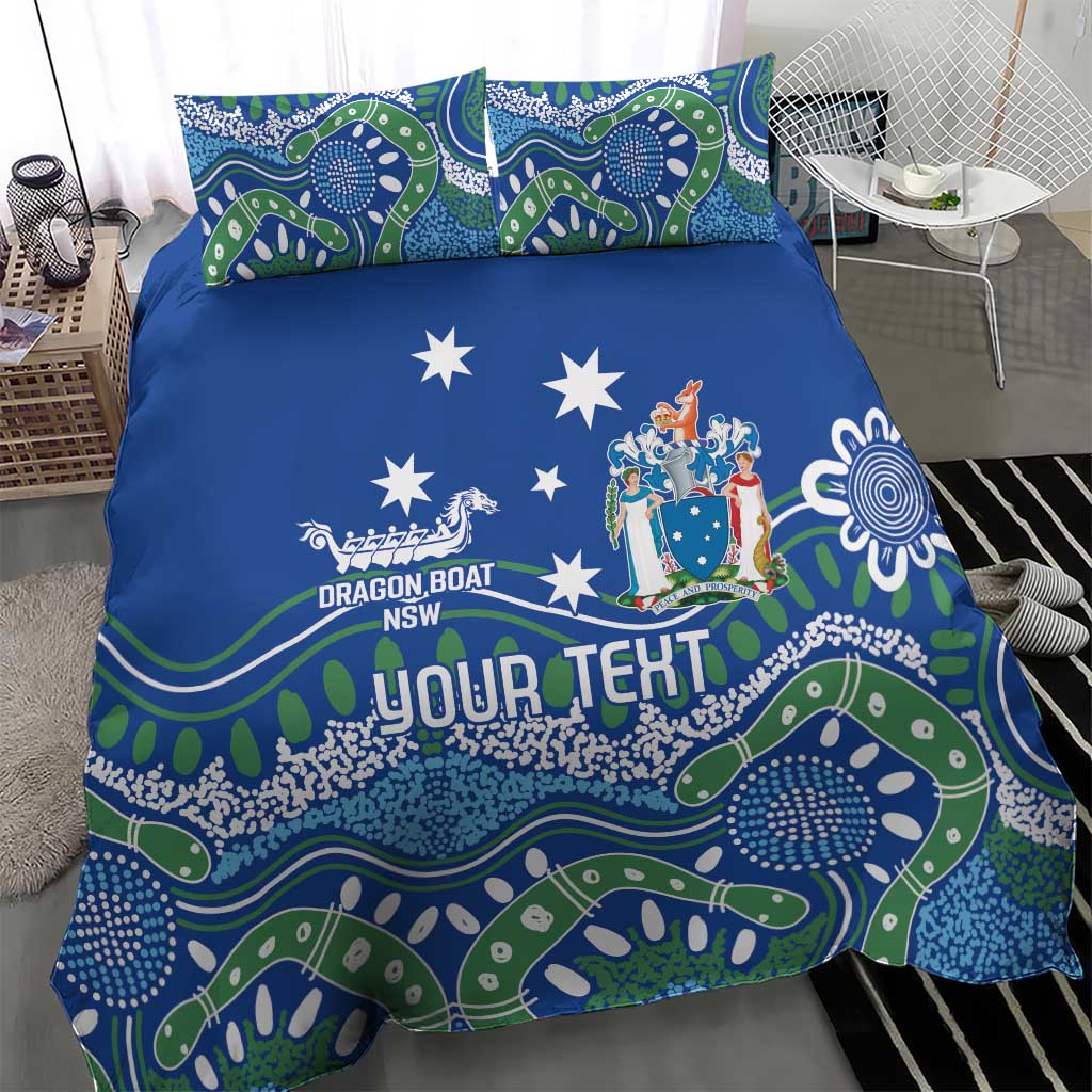 Personalised Australia Victoria Dragons Boat Bedding Set Aussie Aboriginal Dot Style