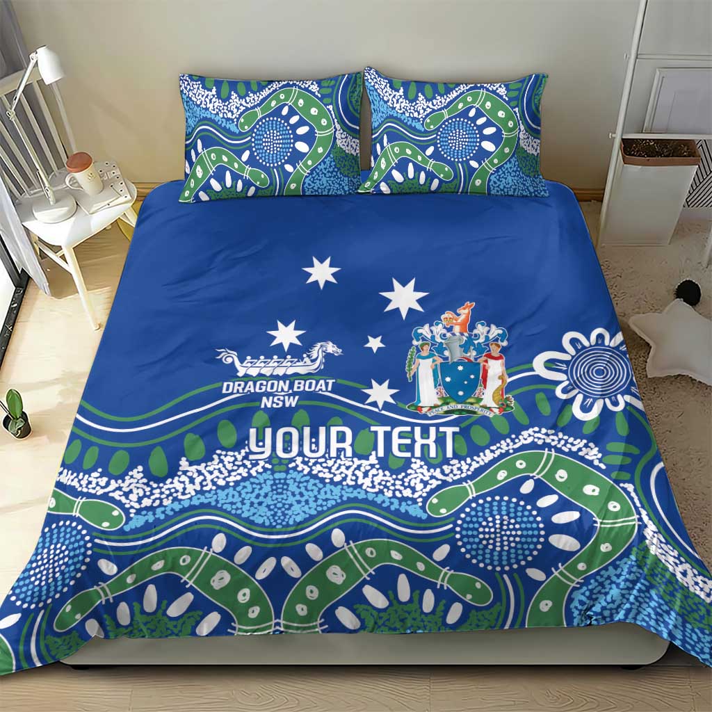 Personalised Australia Victoria Dragons Boat Bedding Set Aussie Aboriginal Dot Style