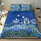 Personalised Australia Victoria Dragons Boat Bedding Set Aussie Aboriginal Dot Style