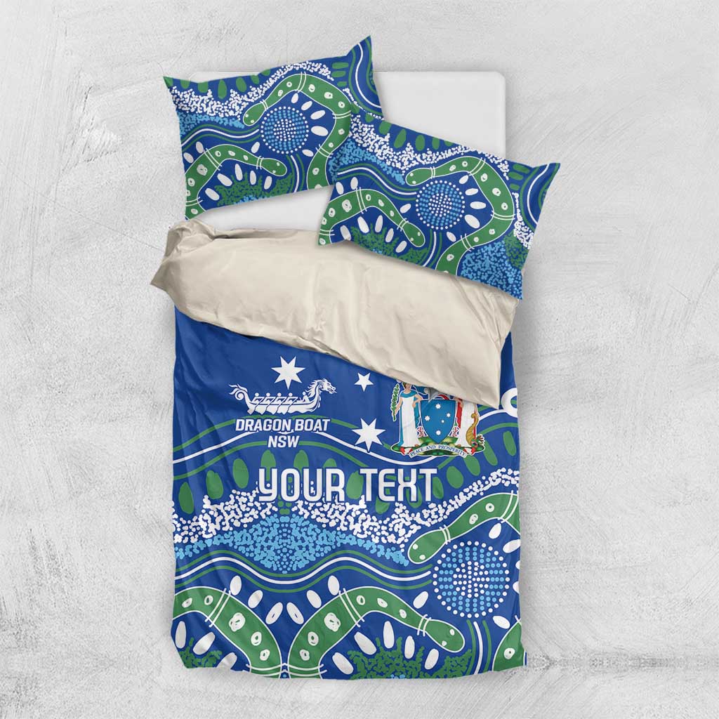 Personalised Australia Victoria Dragons Boat Bedding Set Aussie Aboriginal Dot Style