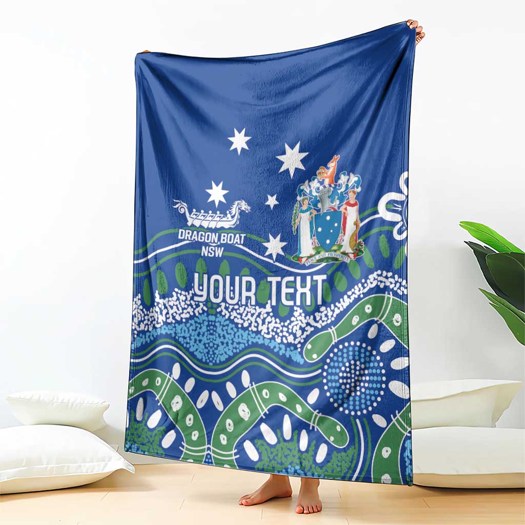 Personalised Australia Victoria Dragons Boat Blanket Aussie Aboriginal Dot Style