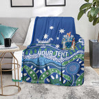 Personalised Australia Victoria Dragons Boat Blanket Aussie Aboriginal Dot Style