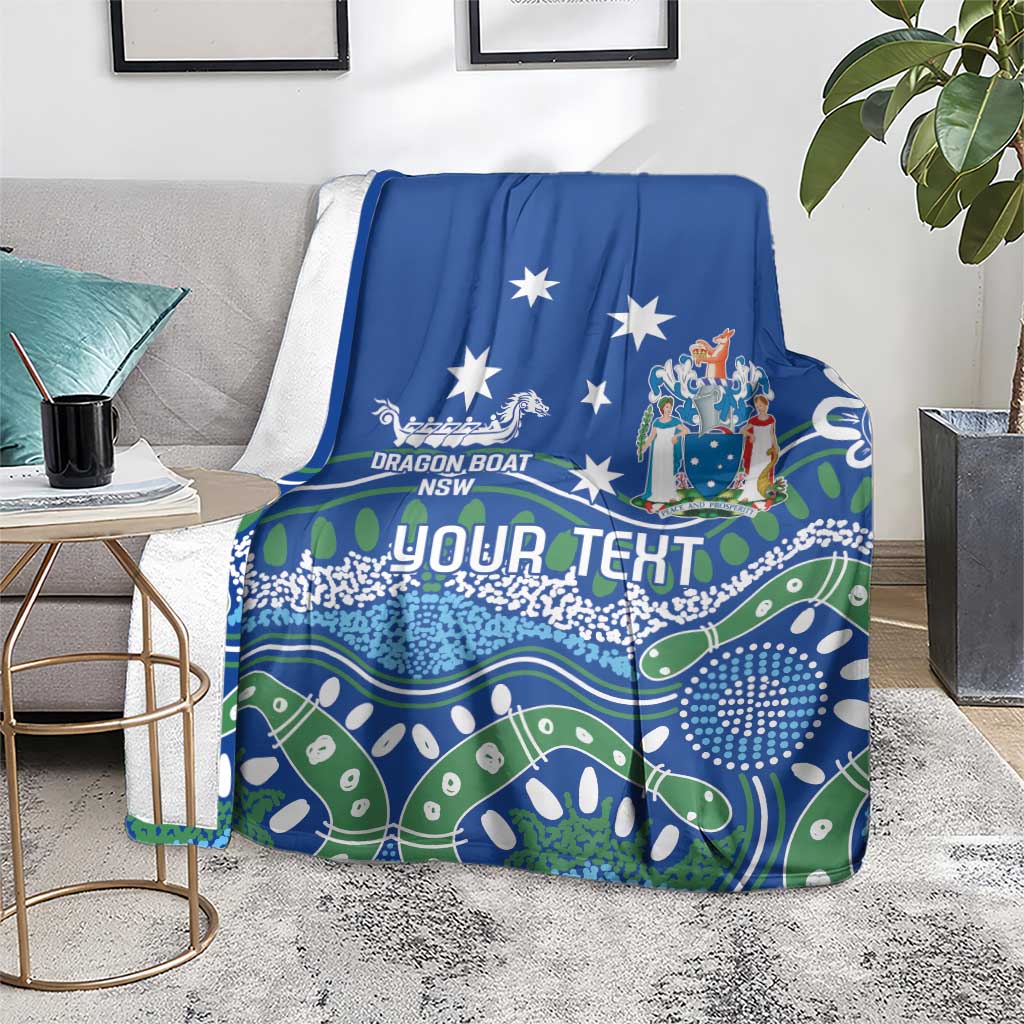 Personalised Australia Victoria Dragons Boat Blanket Aussie Aboriginal Dot Style