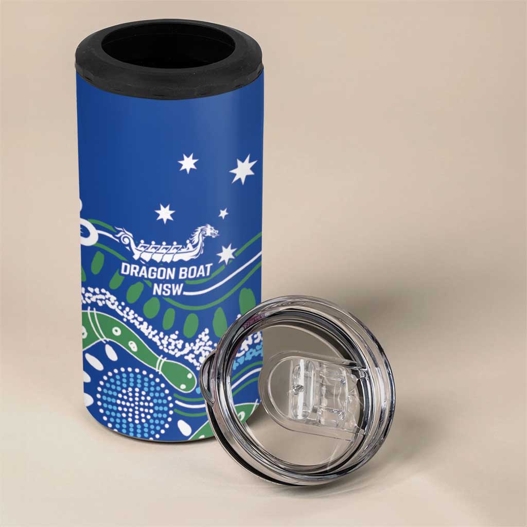 Personalised Australia Victoria Dragons Boat 4 in 1 Can Cooler Tumbler Aussie Aboriginal Dot Style