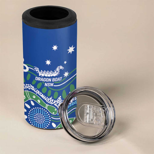 Personalised Australia Victoria Dragons Boat 4 in 1 Can Cooler Tumbler Aussie Aboriginal Dot Style
