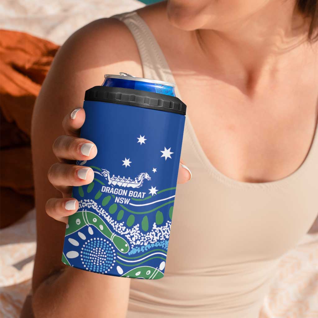 Personalised Australia Victoria Dragons Boat 4 in 1 Can Cooler Tumbler Aussie Aboriginal Dot Style