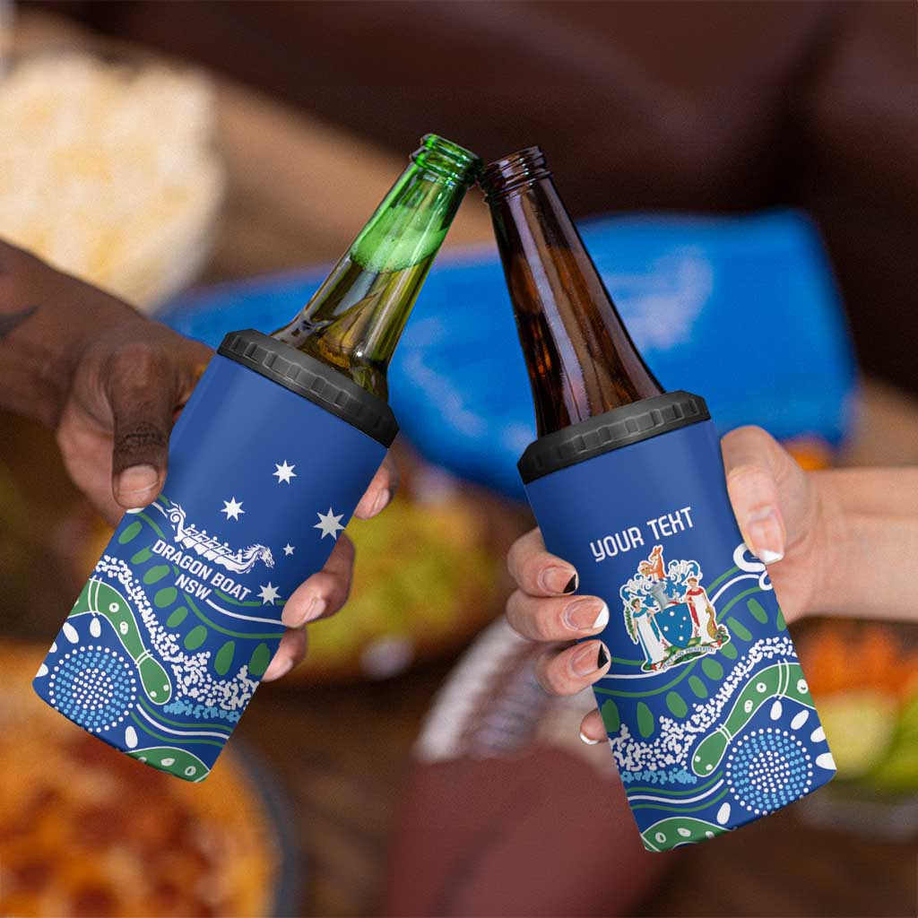 Personalised Australia Victoria Dragons Boat 4 in 1 Can Cooler Tumbler Aussie Aboriginal Dot Style
