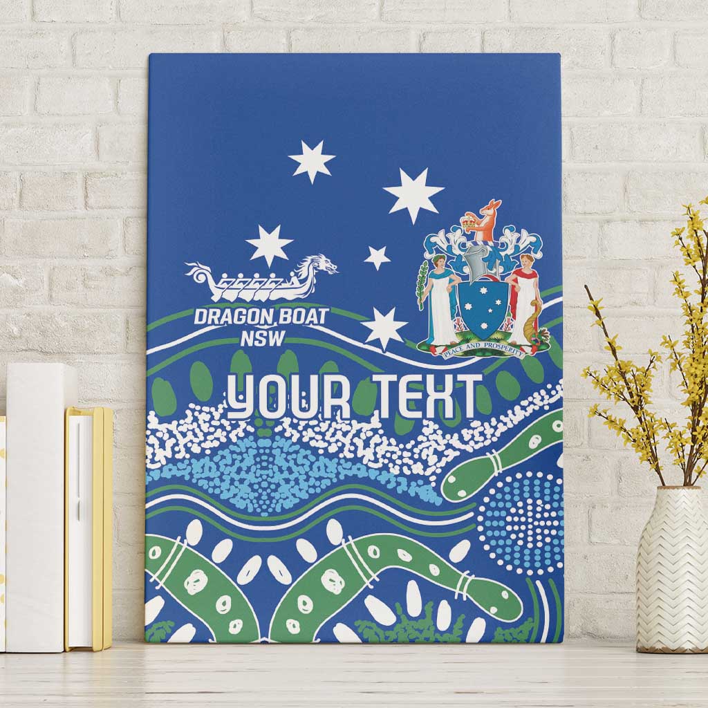 Personalised Australia Victoria Dragons Boat Canvas Wall Art Aussie Aboriginal Dot Style