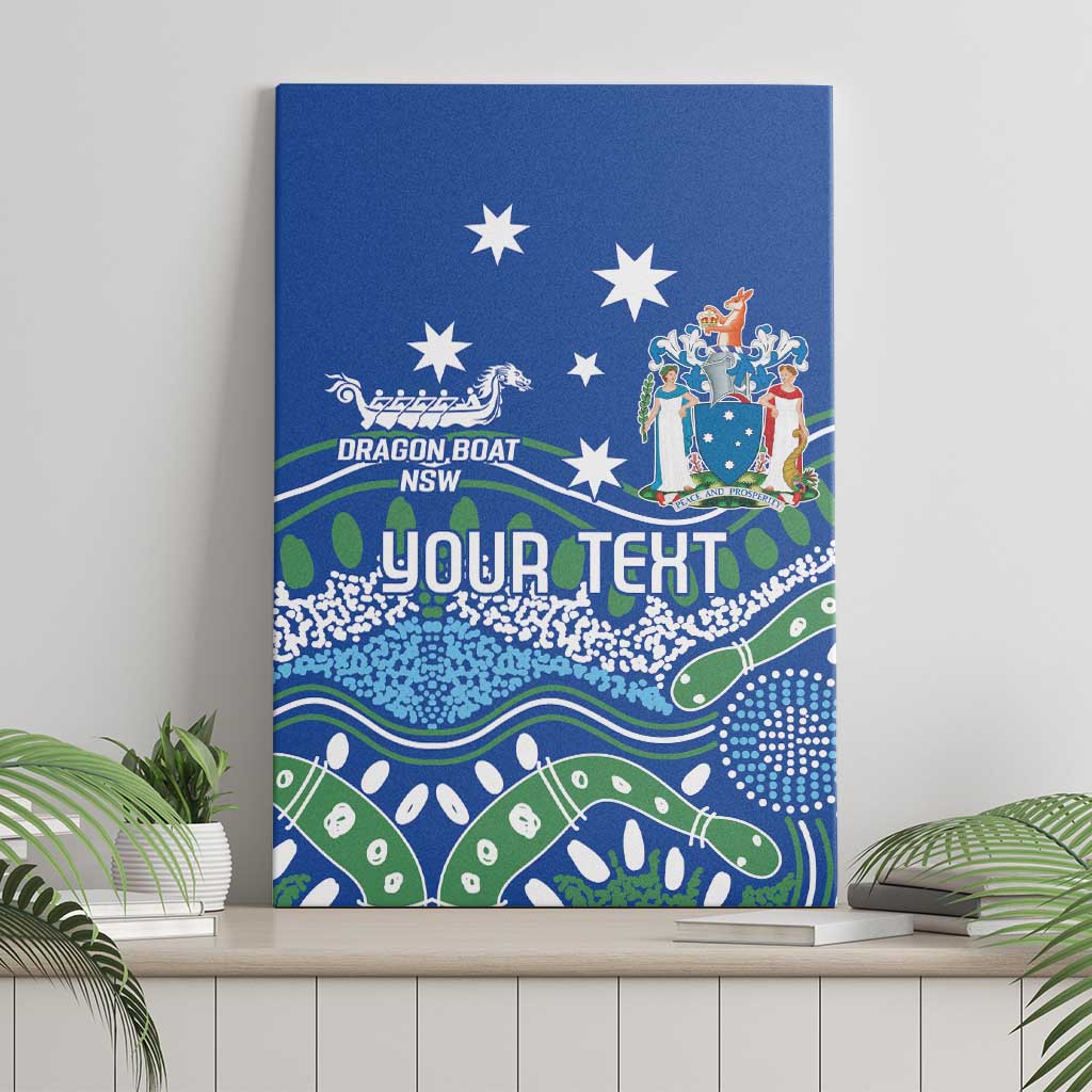 Personalised Australia Victoria Dragons Boat Canvas Wall Art Aussie Aboriginal Dot Style